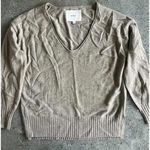 Bandier Wesley  Color Mocha Crosby 100% Cashmere Sweater XS V Neck $298